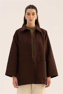 Uzun Süet Ceket Acı kahve