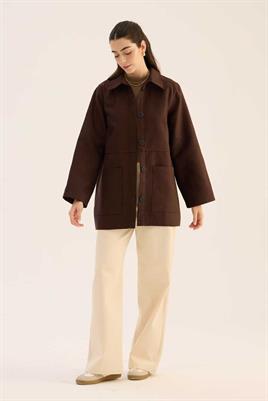 Uzun Süet Ceket Acı kahve