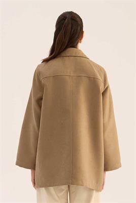 Uzun Süet Ceket Vizon