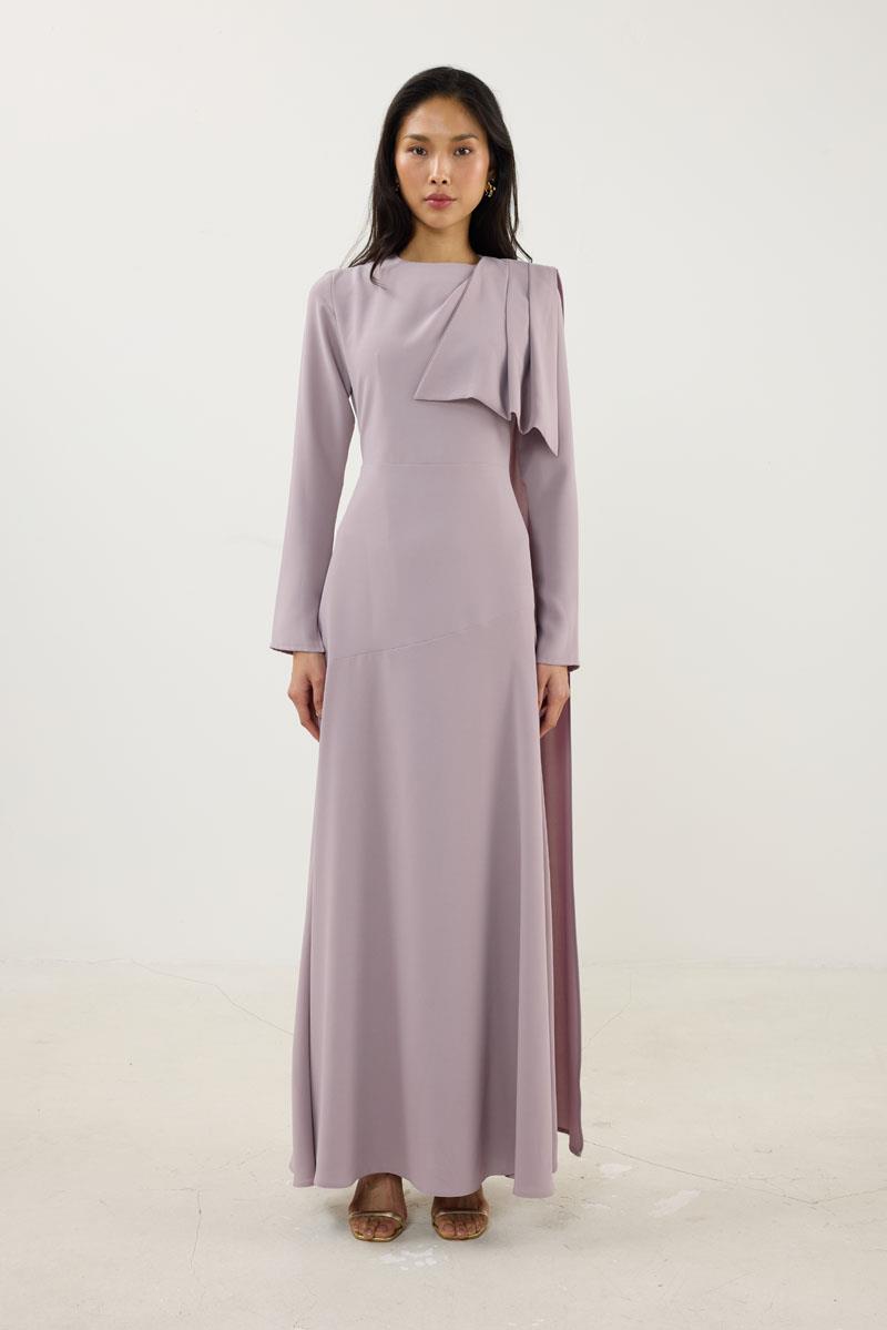 Verev Kesimli Abiye Elbise Leylak