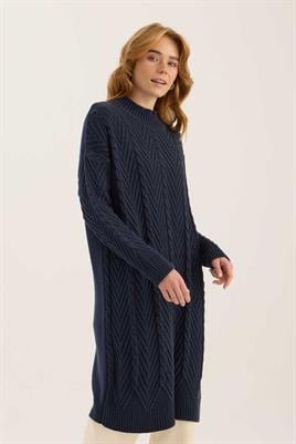 Verev Motifli Örgü Kazak Lacivert