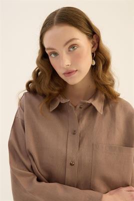 Vizon Tek Cepli %100 Keten Gömlek, Palazzo Pantolon, Etnik Şal Kombin