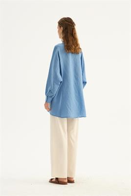 Yarasa Kol Gömlek Mavi