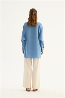 Yarasa Kol Gömlek Mavi