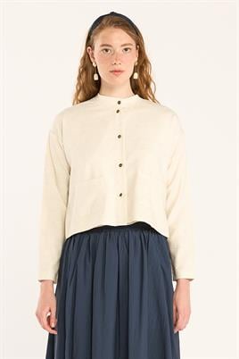 Yazlık Keten Hırka Ekru