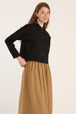 Yazlık Keten Hırka Siyah