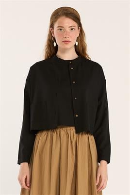 Yazlık Keten Hırka Siyah