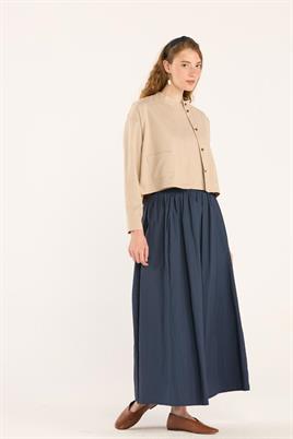 Yazlık Keten Hırka Açık vizon