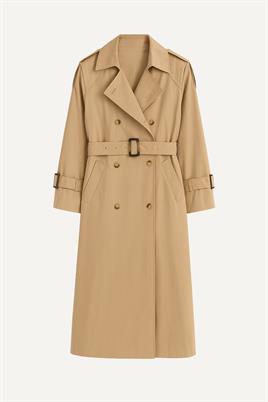 Yırtmaçlı Oversize Trençkot Vizon