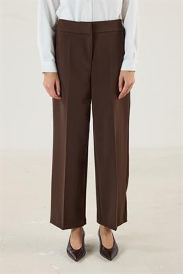 Yüksek Bel Bol Paça Culotte Pantolon Acı kahve