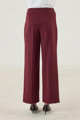 Yüksek Bel Bol Paça Culotte Pantolon Bordo