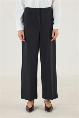 Yüksek Bel Bol Paça Culotte Pantolon Siyah