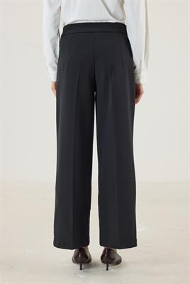 Yüksek Bel Bol Paça Culotte Pantolon Siyah