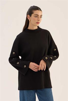 Yüksek Yaka Kazak Siyah