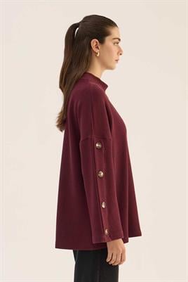 Yüksek Yaka Kazak Bordo