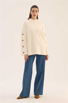 Yüksek Yaka Kazak Ekru