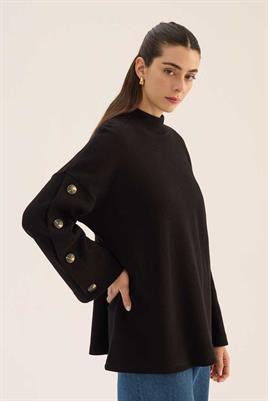 Yüksek Yaka Kazak Siyah