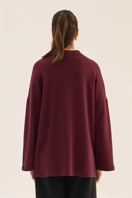 Yüksek Yaka Kazak Bordo