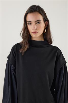 Paraşüt Etekli Elbise Siyah