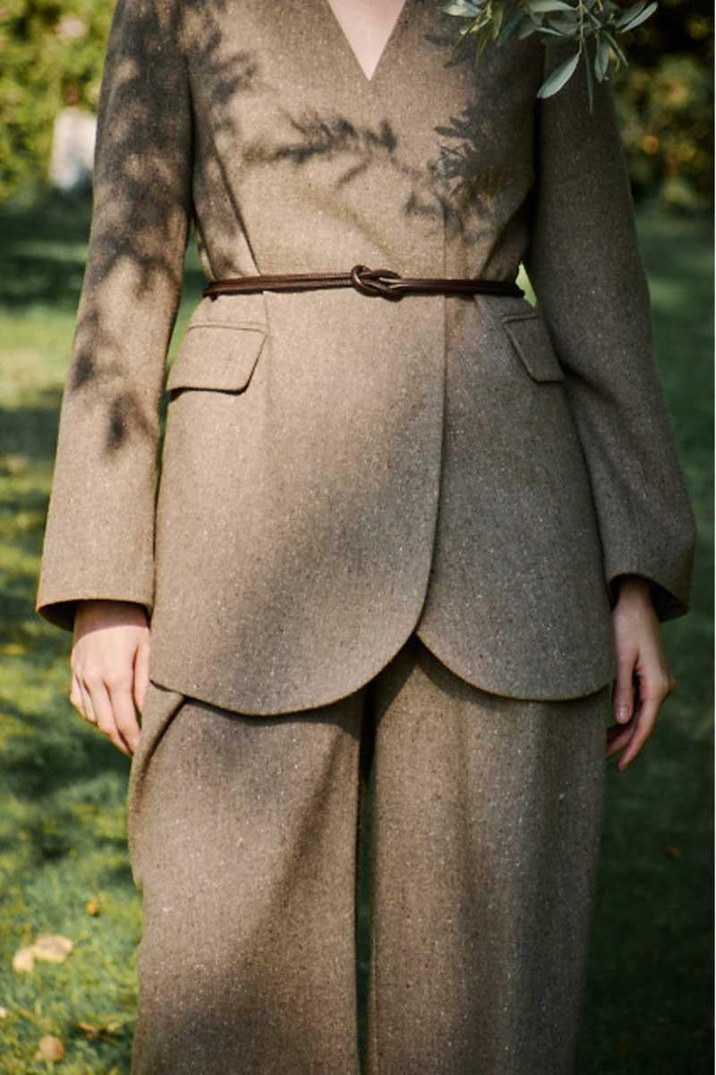 Yün Karışımlı Blazer Ceket Vizon