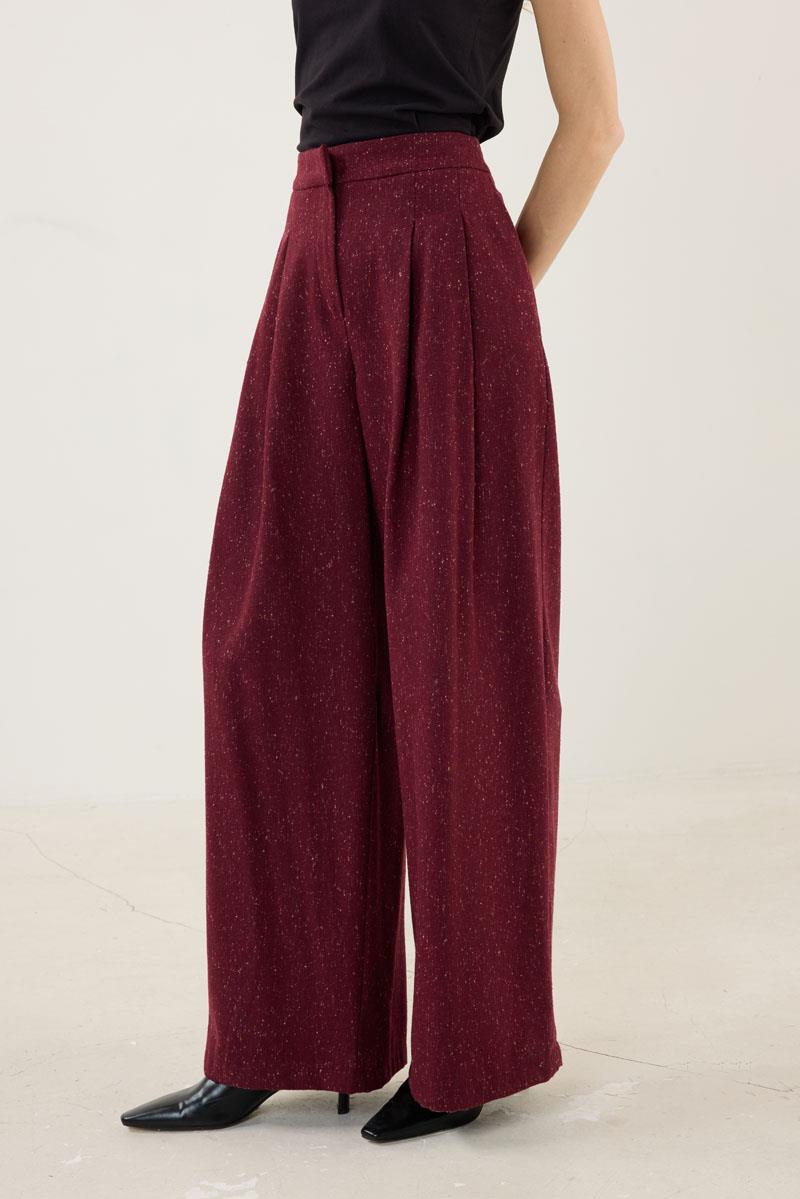 Yün Karışımlı Pantolon Bordo