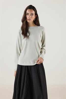 Yuvarlak Yaka Kısa Triko Bluz Taş