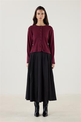 Kısa Triko Hırka Bordo