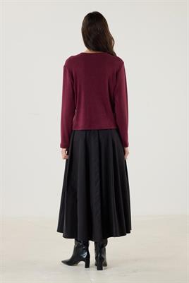 Kısa Triko Hırka Bordo