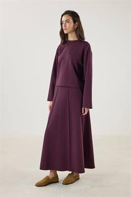 Nakış Detaylı Kısa Sweatshirt Bordo