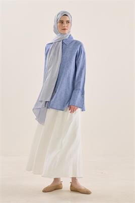 Zincir Desenli Şal Açık gri