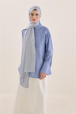 Zincir Desenli Şal Açık gri