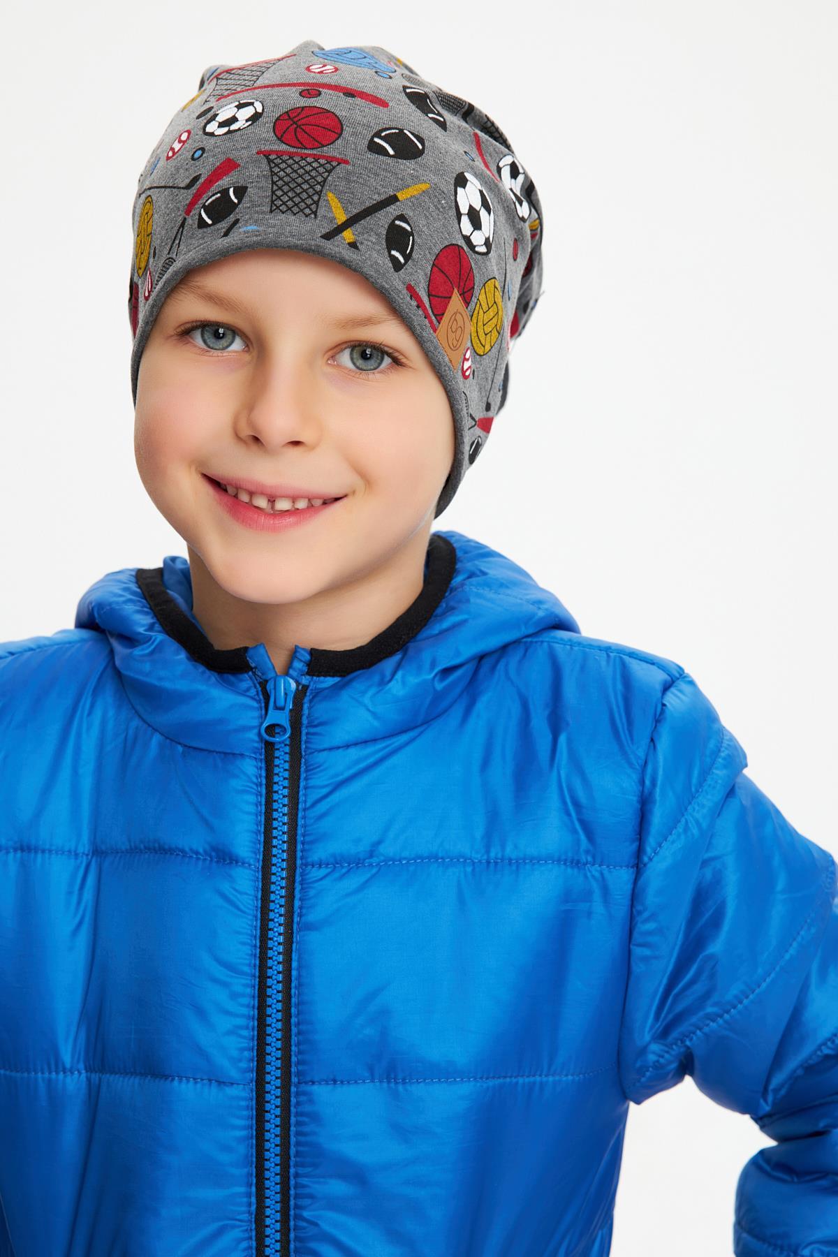 Füme Erkek Çocuk Renkli Figürlü Şapka Bere yumuşak çift katlı %100 doğal  pamuklu penye