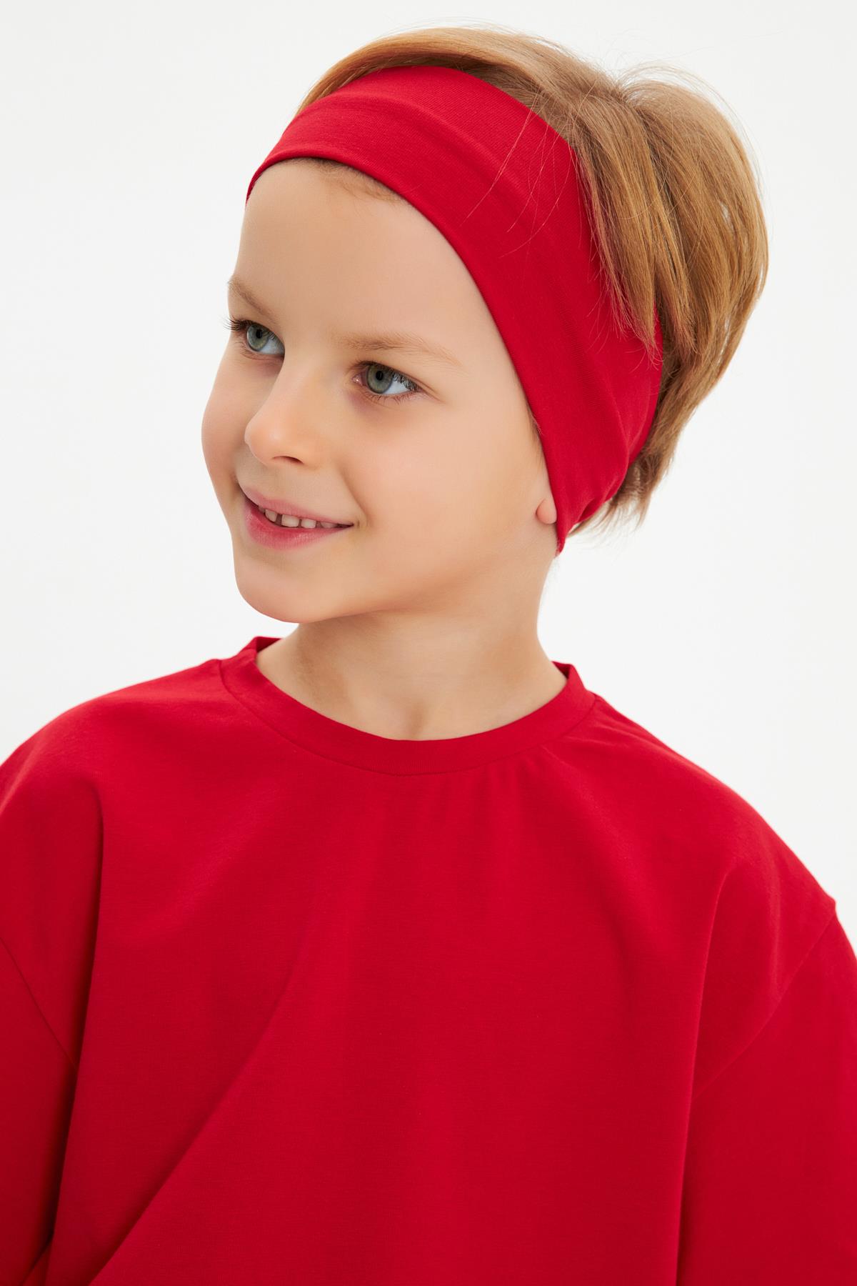 Kırmızı Erkek Pamuklu Penye, Kaymaz, Terletmez, Ultra Hafif, Esnek Saç Bandı  Bandana