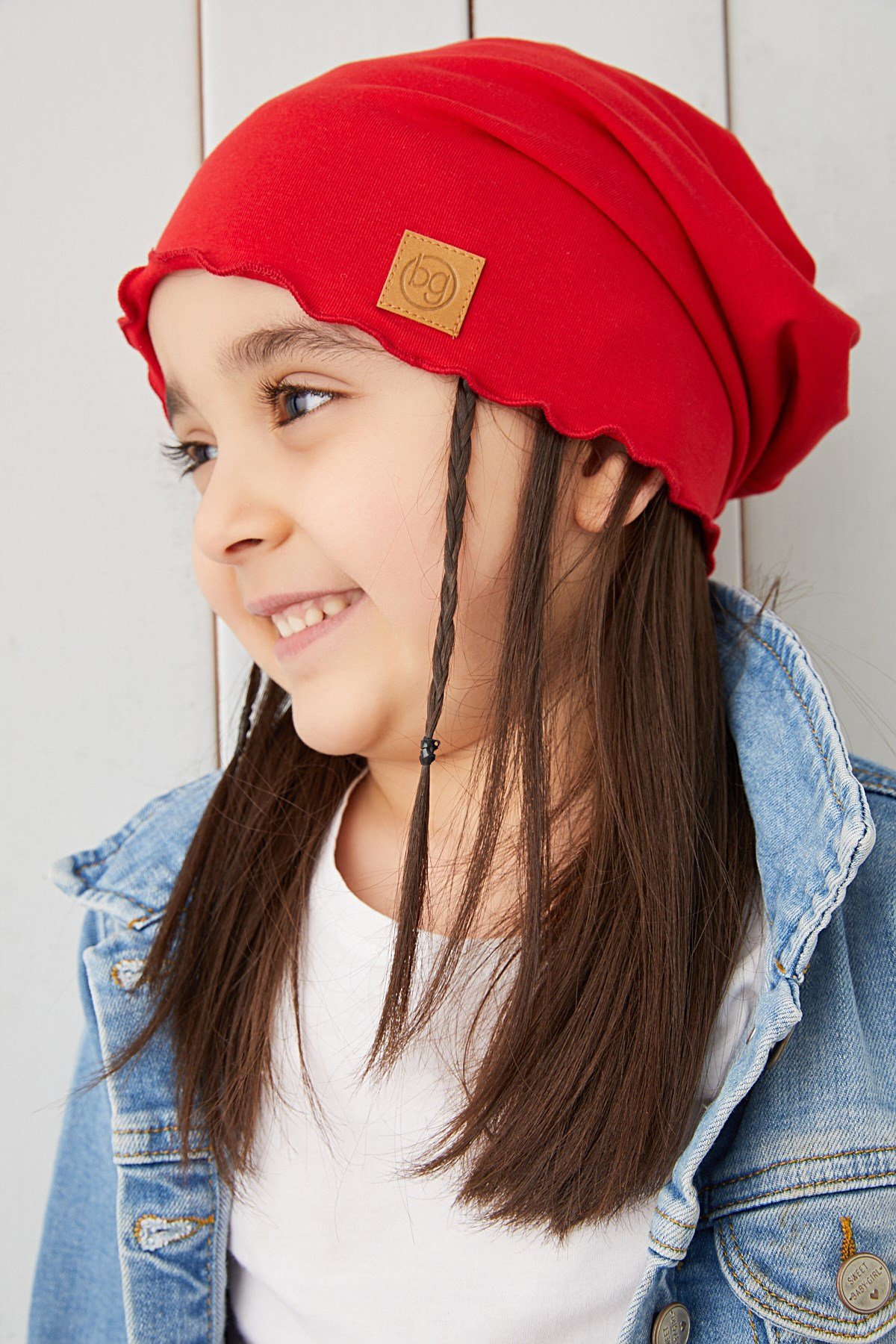 Kırmızı Kız Çocuk Bebek Şapka Bere yumuşak %100 pamuklu penye TREND SERİ