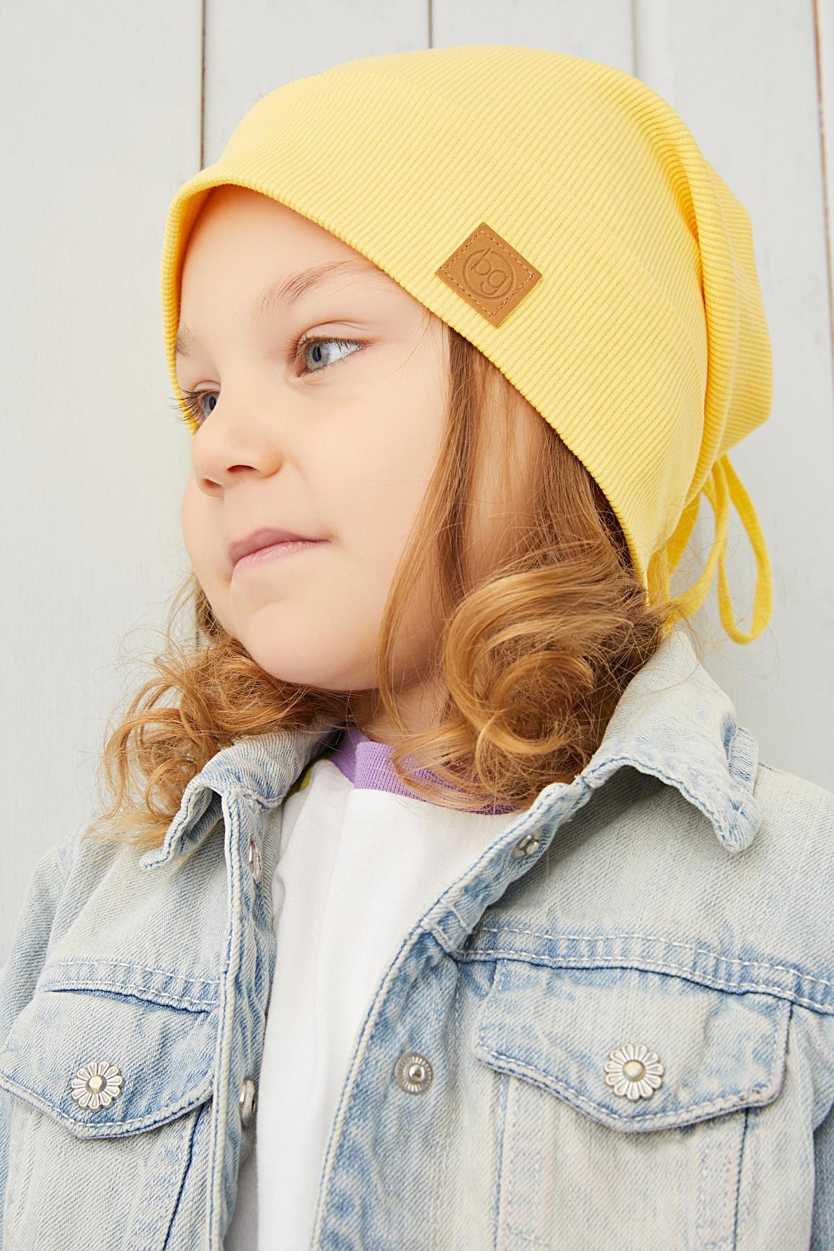 Kız Bebek Çocuk Sarı Şapka Bere El yapımı Rahat Cild dostu %100 Pamuklu  Kaşkorse
