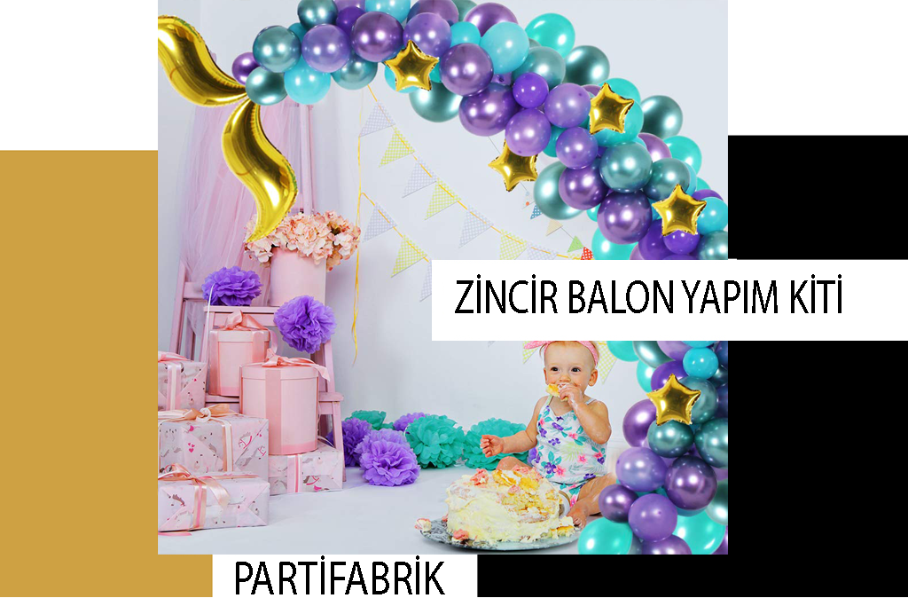 Evde hazırlanıcak doğum günü partilerinin olmazsa olmazı haline gelen zincir balonlar ,istediğiniz uzunluk ve renklerde yapılmaktadır.