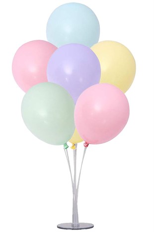 Balon Standı Makaron Balon Demeti Karışık Renk
