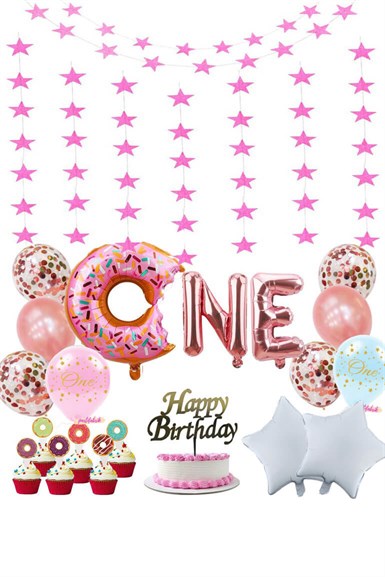 Donut Partisi 1 Yaş Parti Seti