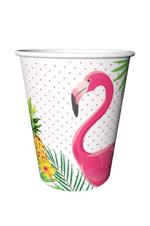 Flamingo Parti Temalı Karton Bardak 8 li