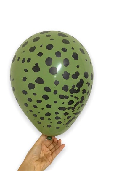 Safari Çita Baskılı Okaliptus Yeşil Balon