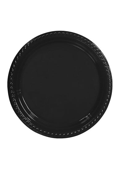 Siyah Plastik Tabak 25 li 22 cm