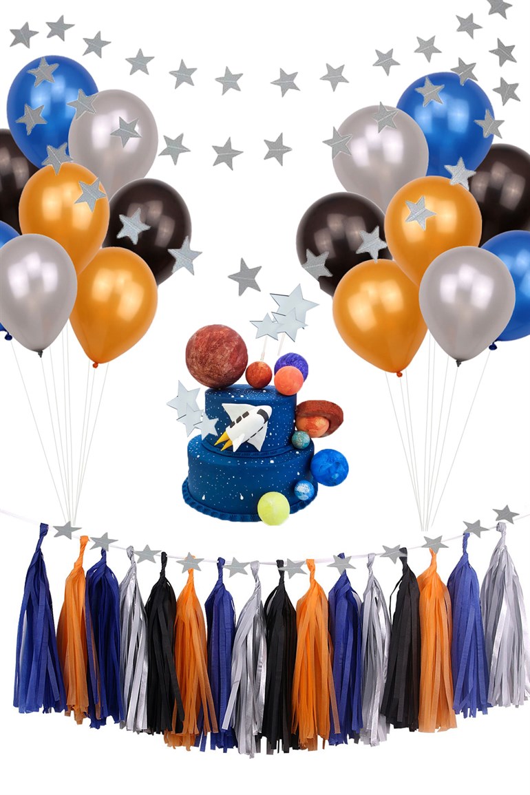 Uzay Temalı Balonlu Doğum Günü Parti Seti | Partifabrik.com