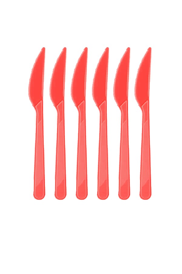 Kırmızı Plastik Bıçak 25 li