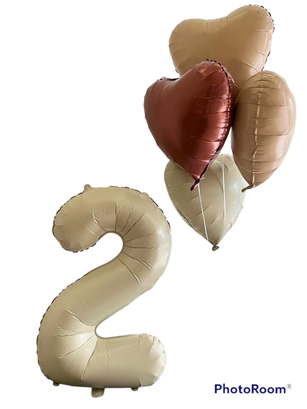 Satin Çikolata Renk  Kalp Folyo Balon 40 cm