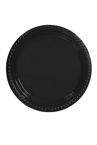 Siyah Plastik Tabak 25 li 22 cm