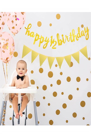 6 Ay Kınası Yarım Yaş  Happy 1/2 Birthday Set