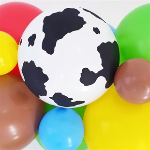 Çiftlik Hayvanları Farm Temalı Renkli Zincir Balon Seti 5 Metre