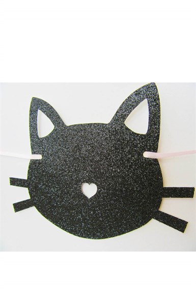 Kedi Temalı Siyah Kedi Kafası Banner 