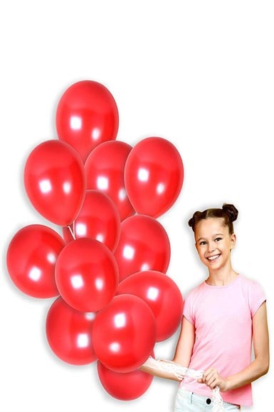 Kırmızı Renk Metalik Balon 