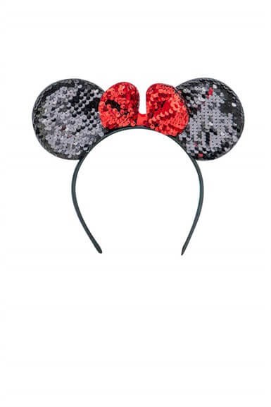 Minnie Mouse Siyah Payetli Taç 